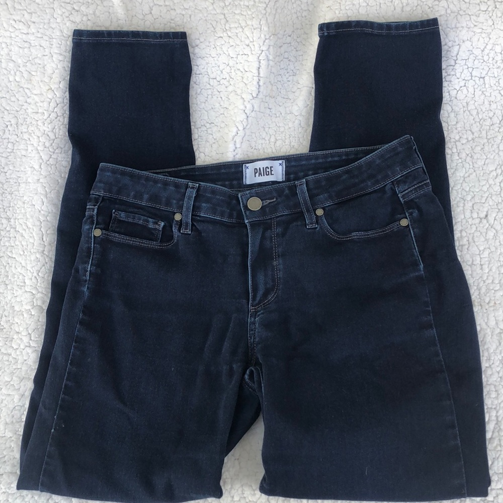 PAIGE jeans slimline ankle peg women’s size 30 dark blue denim